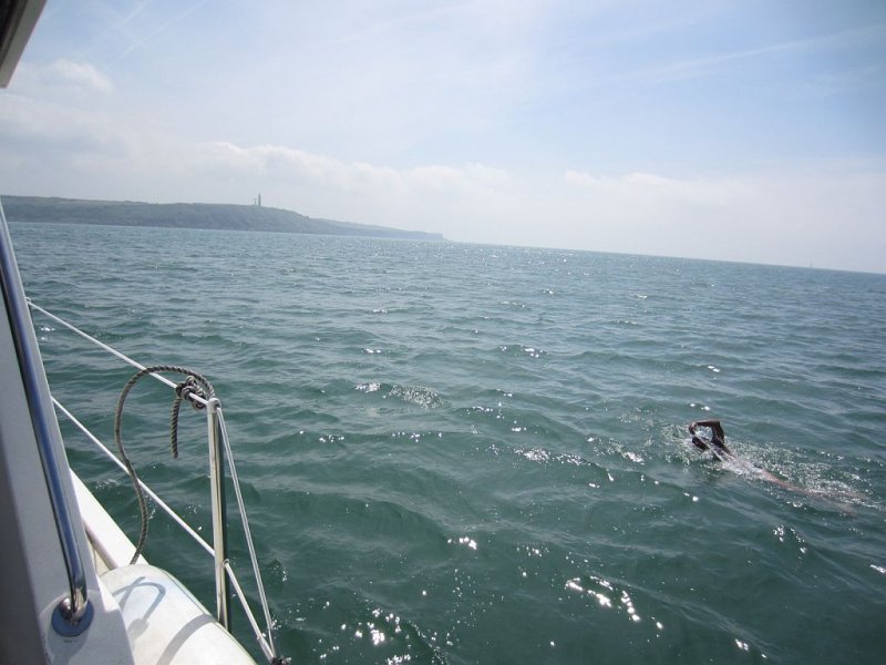 Cap Griz Nez, France in Sight - Adriano Passini English Channel Crossing 2013
